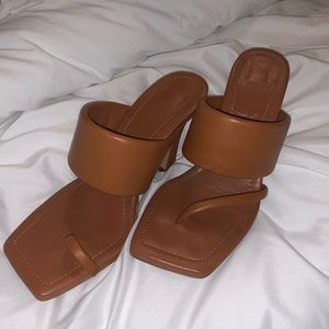 Brown Asymmetrical Zara Heels